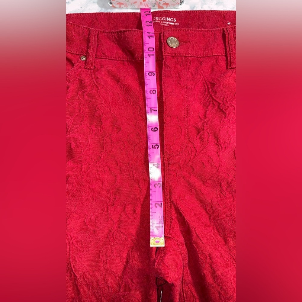 Chicos Red Women's textures Jeggings - Picture 4 of 7